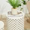 Glitzhome® Multi-Functional Metal White Garden Stool Set